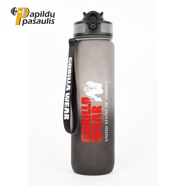 Gorilla Wear Gradient Water Bottle 1000ML - Black/Gray