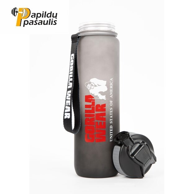 Gorilla Wear Gradient Water Bottle 1000ML - Black/Gray