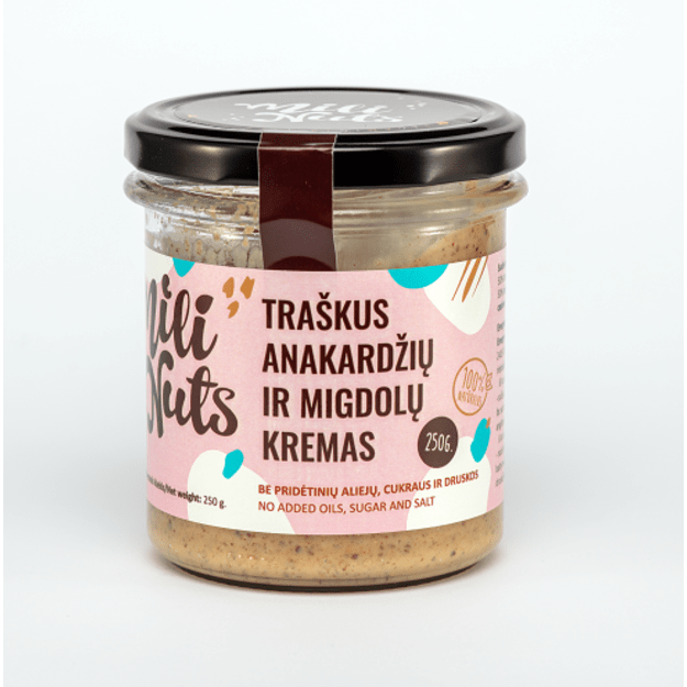 Milinuts Anakardžių ir migdolų kremas 250 gr