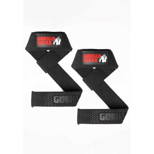 Gorilla Wear Padded Silicone Lifting Straps - Black