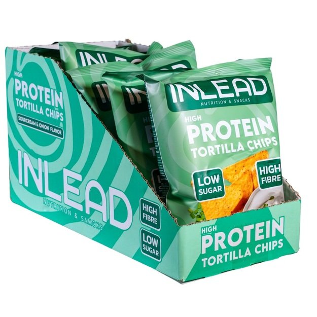 Inlead High Protein Tortilla Chips 6 x 50 g Sour Cream & Onion