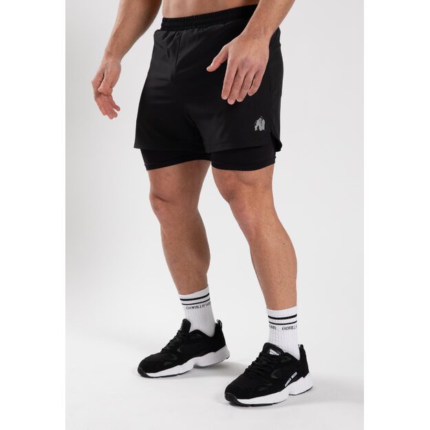  Gorilla Wear Cortez 2-In-1 Shorts - Black