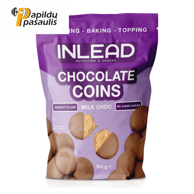 Inlead Chocolate Coins 150 g-Milk Choc šokolado gabaliukai