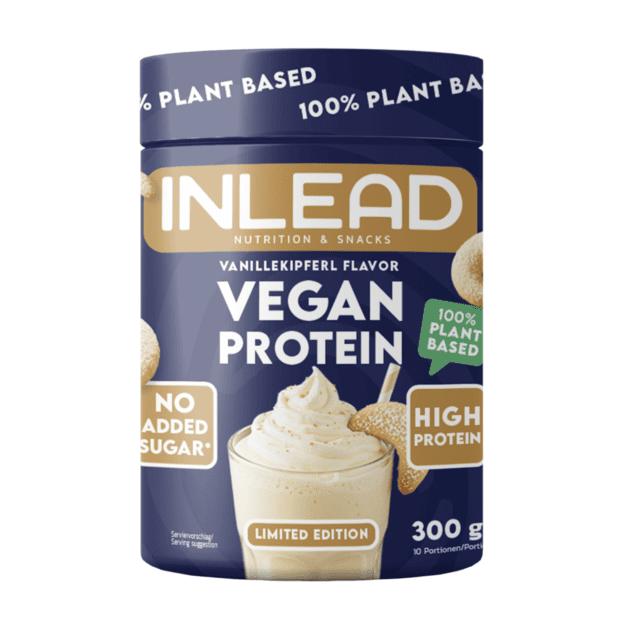 Inlead Vegan Protein 300g vanilinių sviestinių sausainių