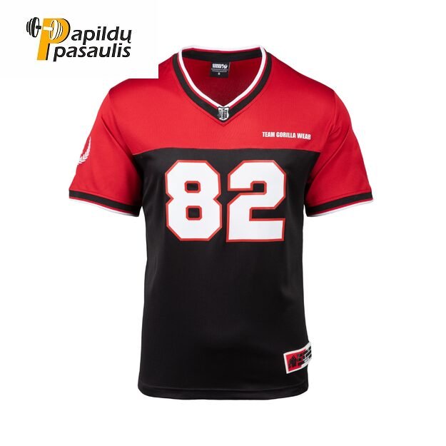 Gorilla Wear Trenton Football Jersey - Black/Red