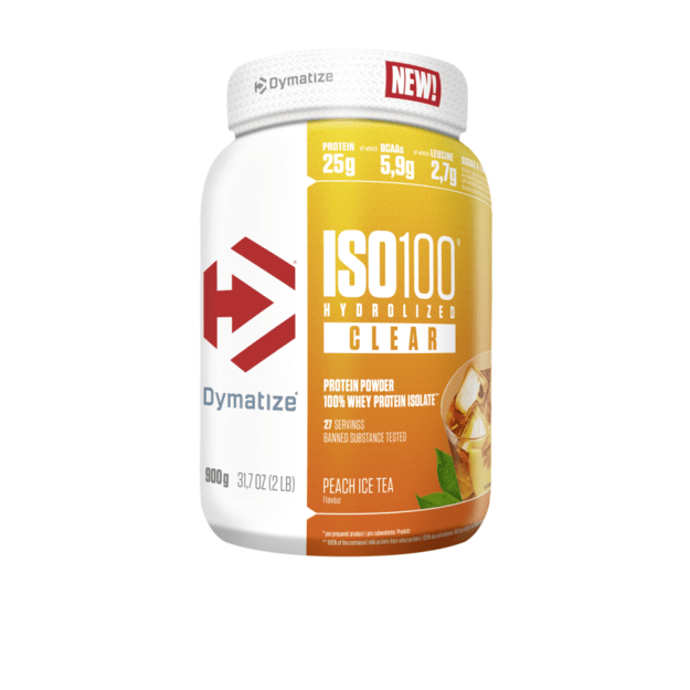Dymatize ISO 100 Hydrolyzed Clear Whey protein 900g (Persikų)