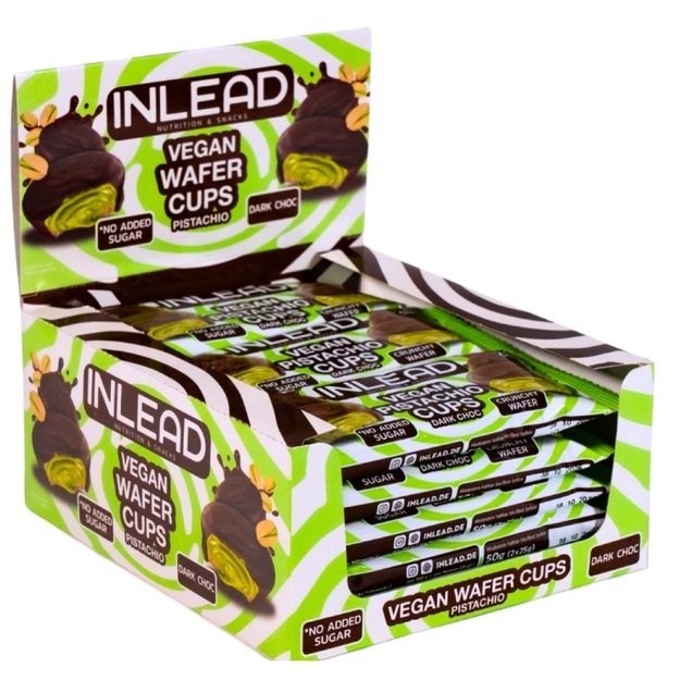 Inlead Wafer Cups -15 x 50 g Vegan Pistachio Dark Choc