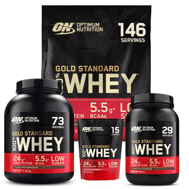 ON 100% Whey Gold 450g.Braškių
