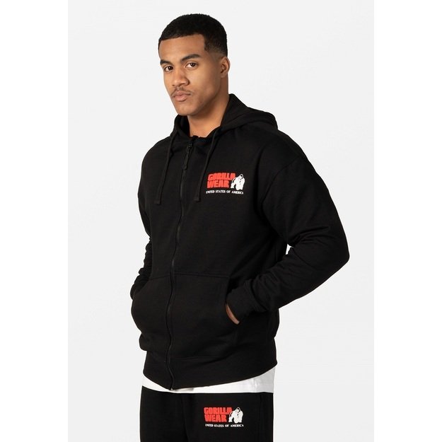 Gorilla Wear Classic Oversized Zipped Hoodie - Black