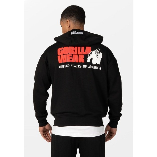 Gorilla Wear Classic Oversized Zipped Hoodie - Black