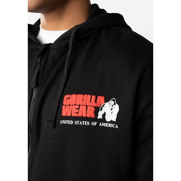 Gorilla Wear Classic Oversized Zipped Hoodie - Black