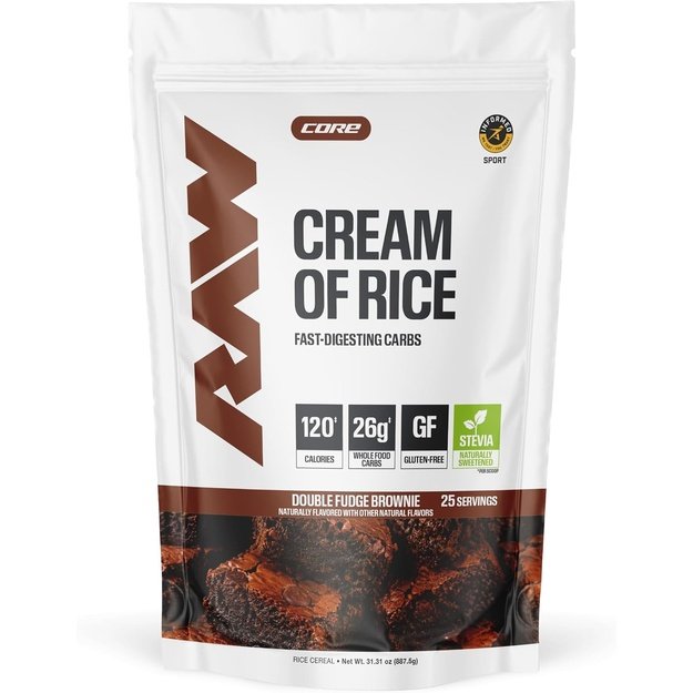 RAW Nutrition Cream of Rice Double Fudge Brownie 887 g – ryžių košė