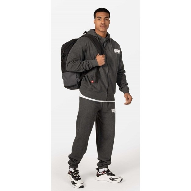 Gorilla Wear Classic Oversized Zipped Hoodie - Dark Gray Melange