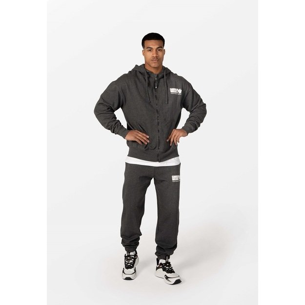 Gorilla Wear Classic Oversized Zipped Hoodie - Dark Gray Melange
