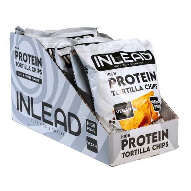 Inlead High Protein Tortilla Chips 6 x 50 g Salt Papper