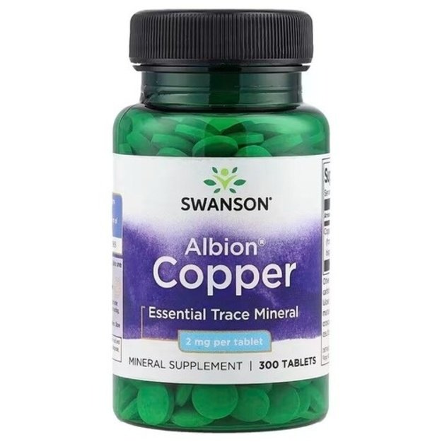 Swanson Albion® Copper Varis 2 mg, 300 tablečių