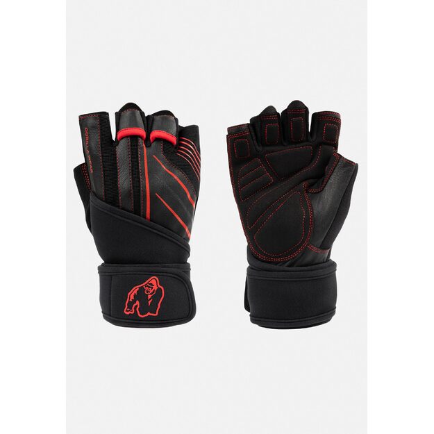 Gorilla Wear Dallas Wrist Wraps Gloves 2.0 - Black/Red