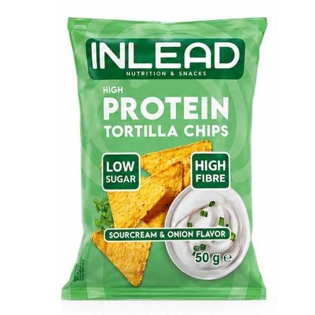 Inlead High Protein Tortilla Chips 50 g Sour Cream & Onion