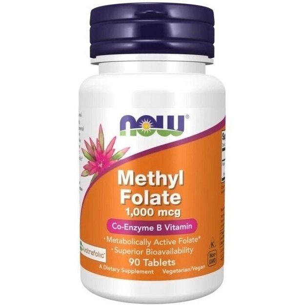 Now Methyl Folate, 1000mcg - 90 tabl.