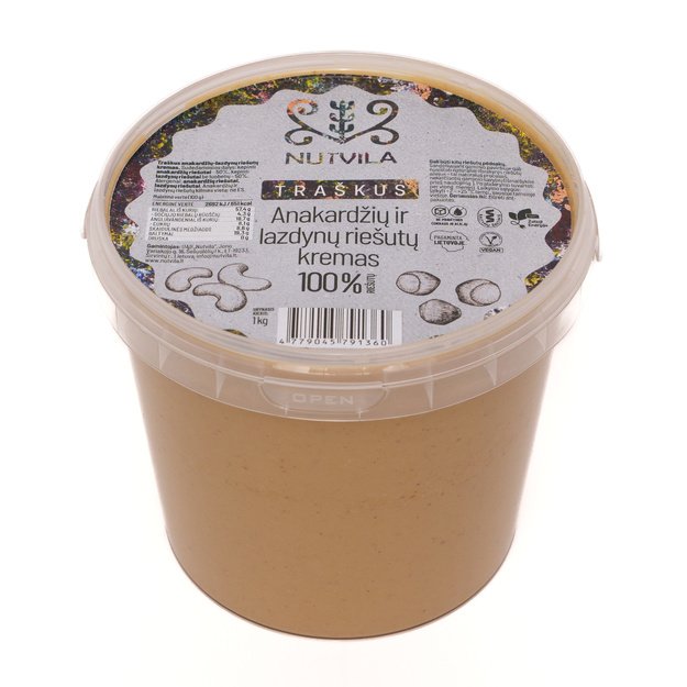 Nutvila lazdynų ir anakardžių riešutų kremas, 1kg