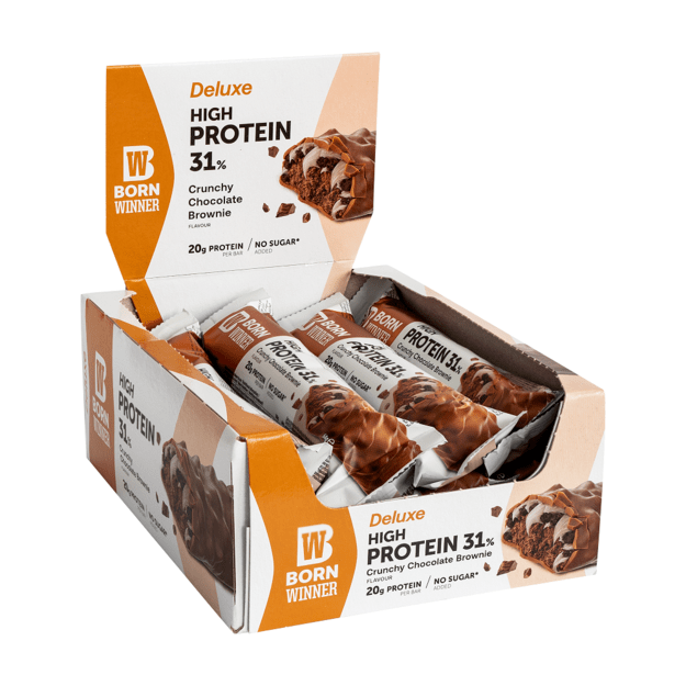 Born Winner Deluxe protein bar Crunchy Chocolate Brownie 12 vnt X 64g