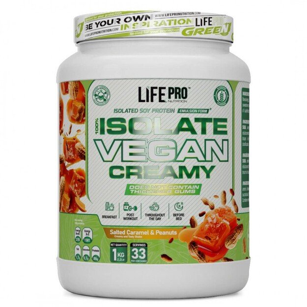 Life Pro Isolate Vegan Creamy 1000g Salted Caramel & Peanuts