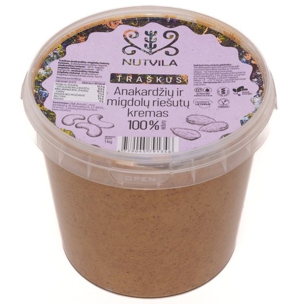 Nutvila anakardžių ir migdolų riešutų kremas 1kg