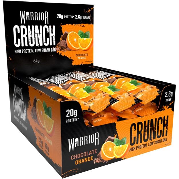 Warrior Crunch Bar 64g x12 vnt White Choco Orange