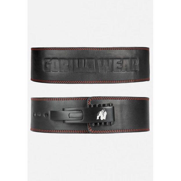 Gorilla Wear 4 Inch Premium Leather Lever Belt - Black