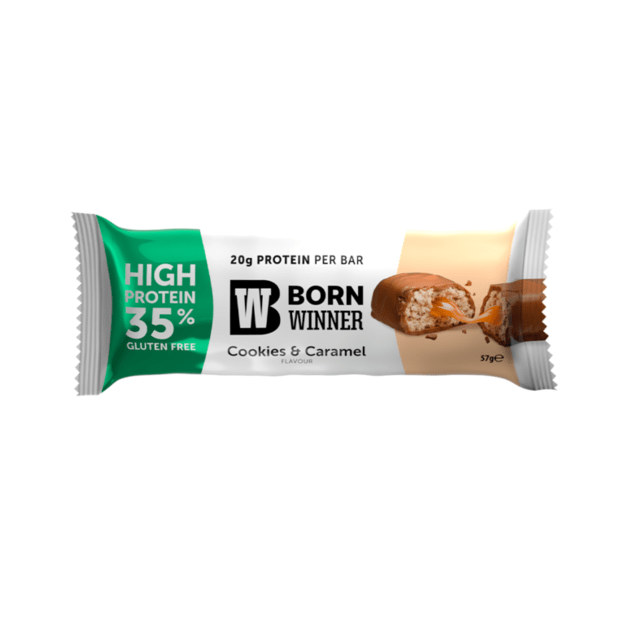 Born Winner Core baltyminiai sausainiai su karamele 57g