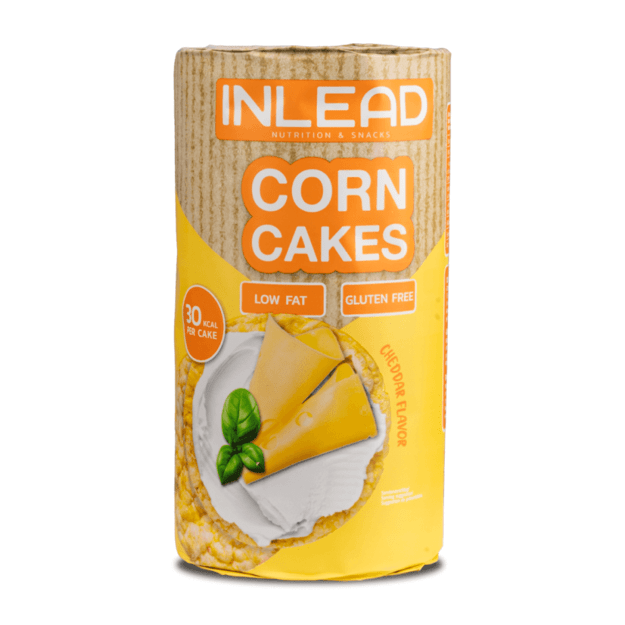 Inlead Corn Cakes 120g kukurūzų trapučiai Cheddar sūrio skonio