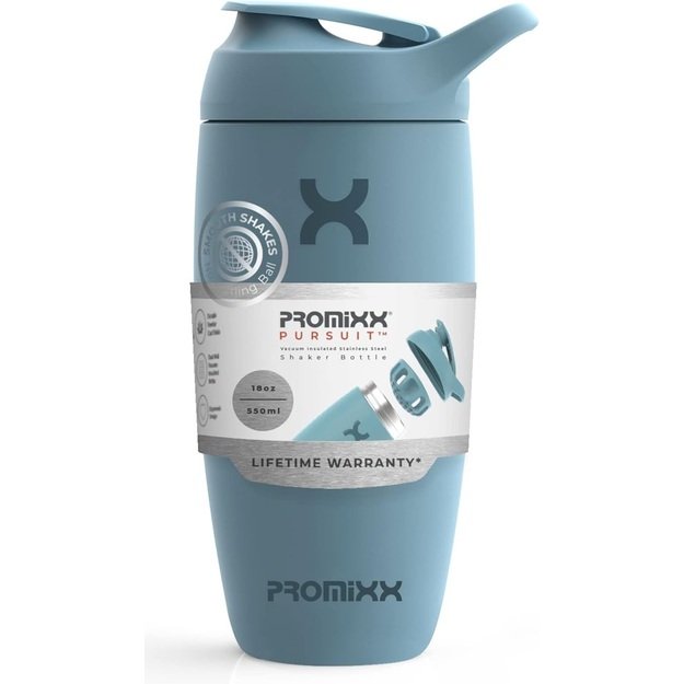 Promixx Pursuit Insulated Stainless Steel Shaker 550ml Ocean Calm Blue