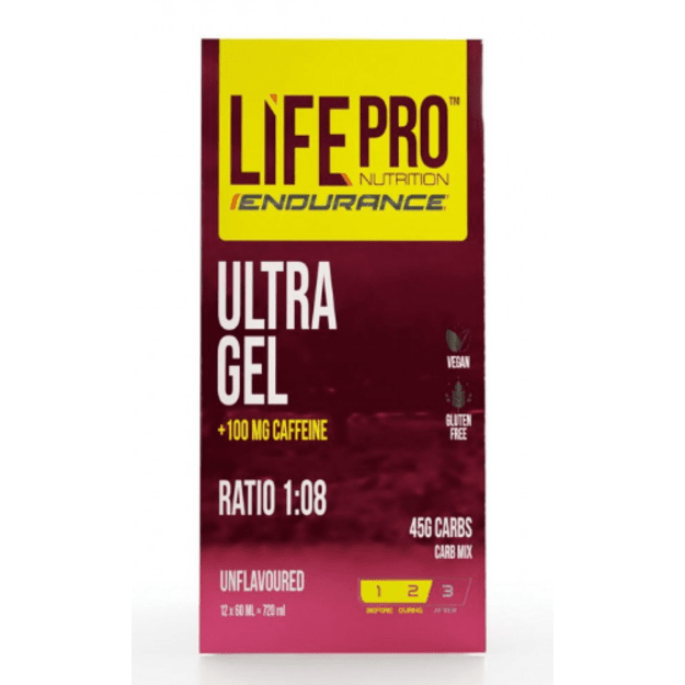Life Pro Endurance Ultra Gel 1:08 12 vnt X 60 ml su kofeinu