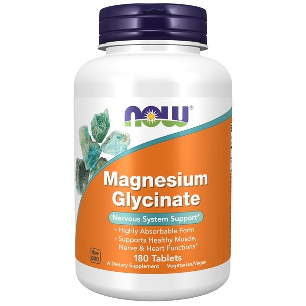 NOW Foods Magnesium Glycinate 180 tablečių