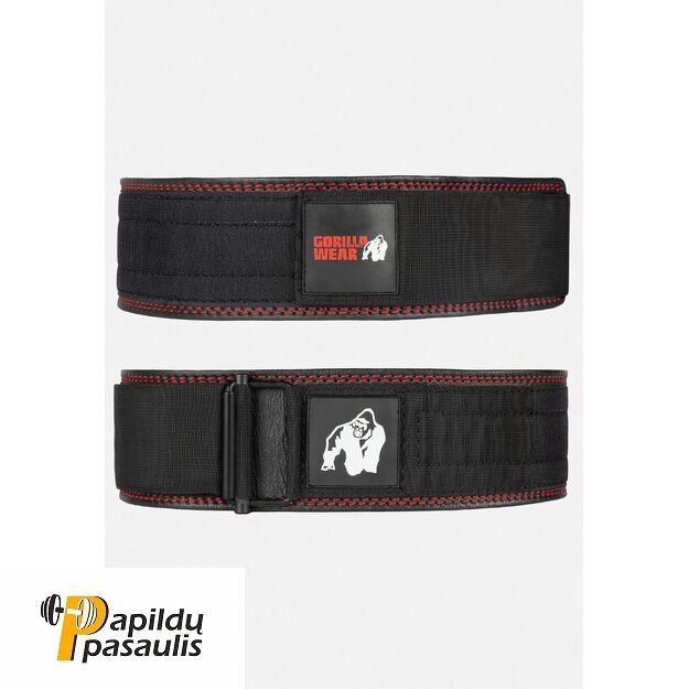 Gorilla Wear 4 Inch Premium Leather Lifting Belt - Black