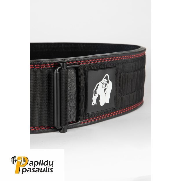 Gorilla Wear 4 Inch Premium Leather Lifting Belt - Black