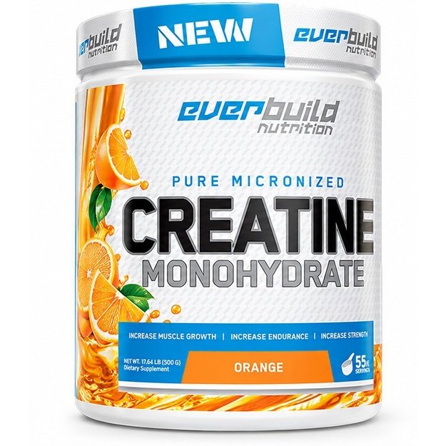 Everbuild Nutrition Creatine Monohydrate 500g Apelsinų skonio
