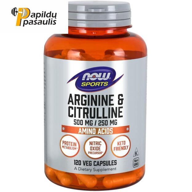 NOW Arginine Citrulline 120 kaps.