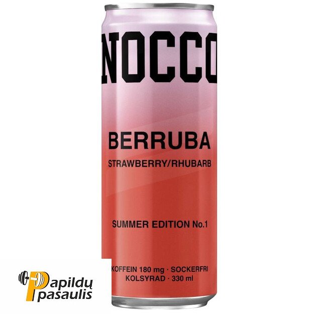 NOCCO Berruba Strawberry & Rhubarb 330ml