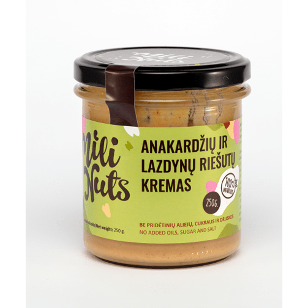 Milinuts Anakardžių ir lazdynų kremas 250 gr