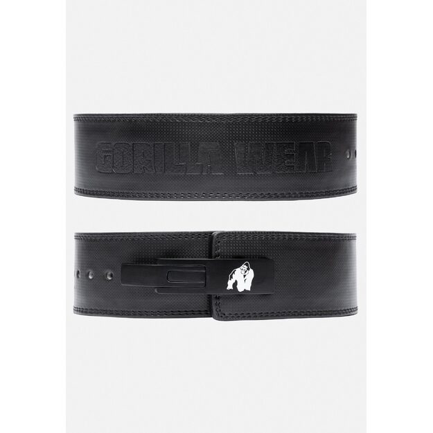 Gorilla Wear 4 Inch Carbon Leather Lever Belt - Black Profesionalus diržas