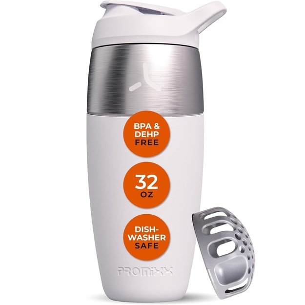 Promixx Pursuit Stainless Steel Shaker 950ml Ceramic White