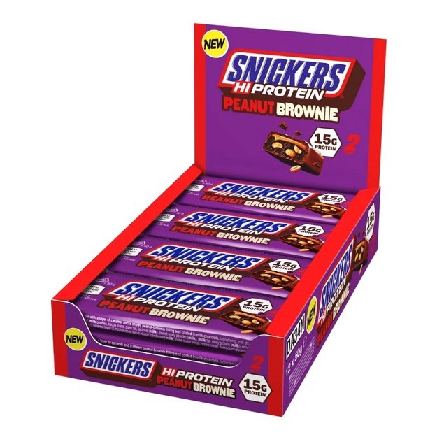 Snickers Hi Protein Peanut Brownie 50 g – 12 vnt. dėžutė