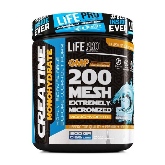 Life Pro Creatine Monohydrate 200 MESH  300 gr. (ultra mikronizuotas)