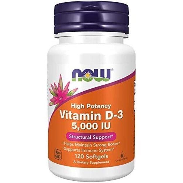 NOW Vitamin D-3 5000IU 120 kaps