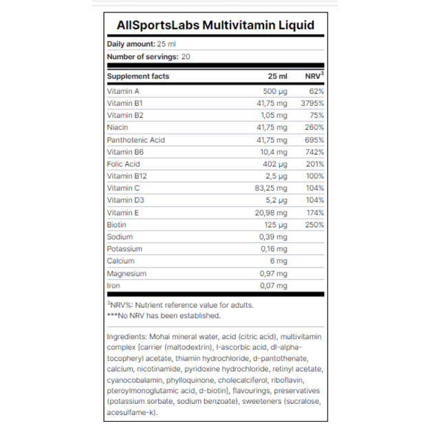 All Sports Labs Multivitaminai 500 ml (20 porc.)