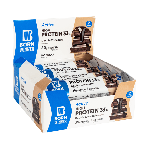 Born Winner Active protein bar Double Chocolate 12vnt x 60g