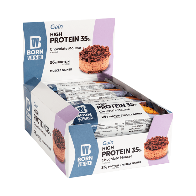 Born Winner Gain protein bar Choco Mousse 12vnt x 75 gr