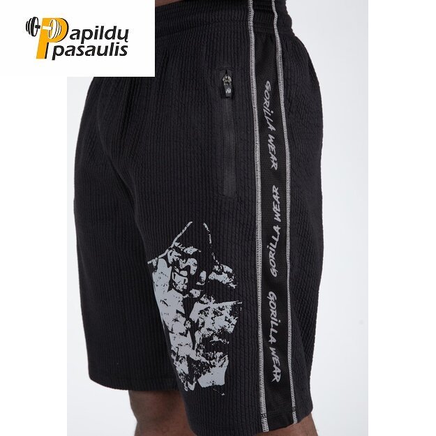 Gorilla Wear Buffalo Old School Workout Shorts - Black/Gray