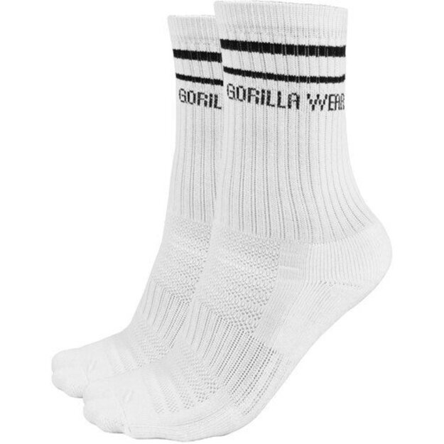 Gorilla Wear Crew Socks 2-Pack - White (2 poros)